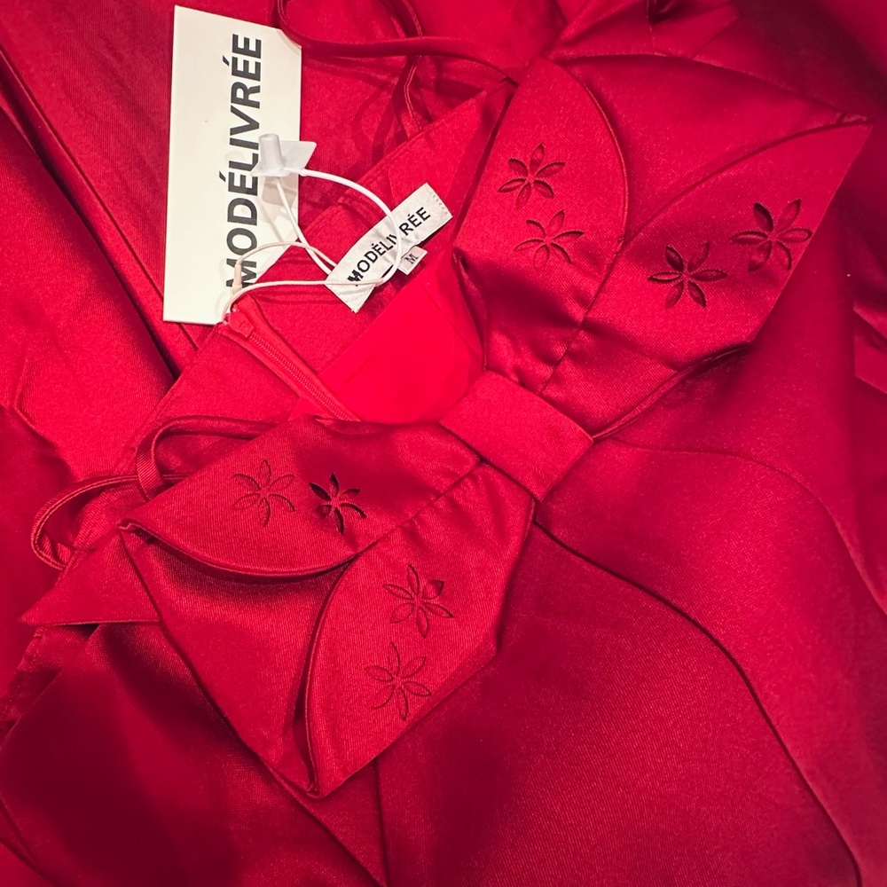 Elegant luxury designer evening dress NWT S/M - Picture 3 of 4